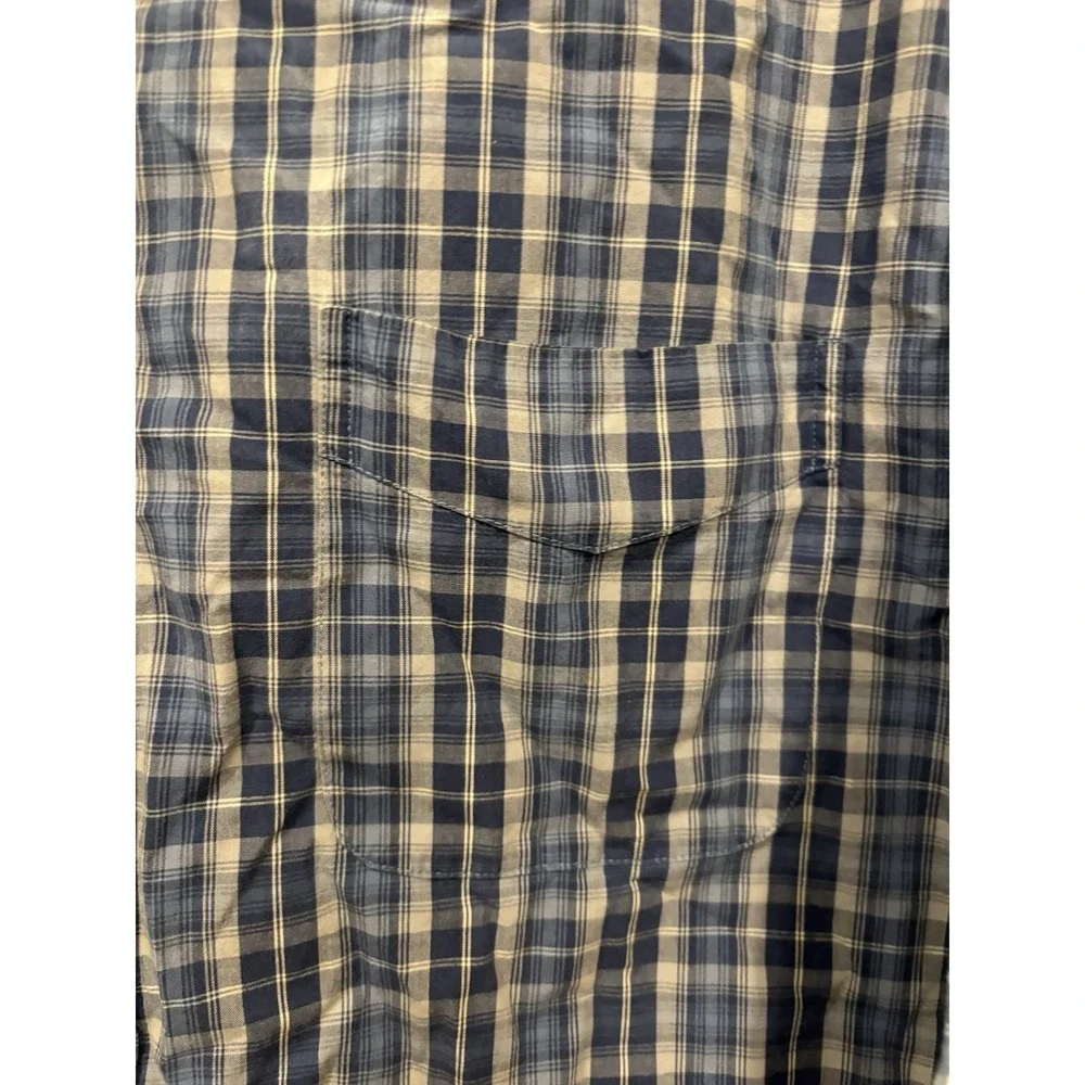 Route 66 Men's Large Blue Plaid Button Up Shirt Long Sleeve Cotton Blend Casual